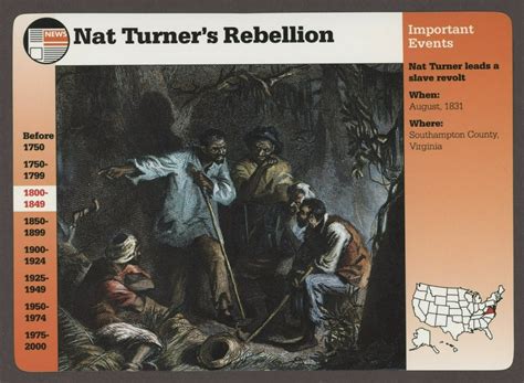 Nat Turners Rebellion Story of America History Card Events | eBay