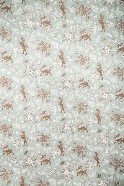 Buy Ahnan Cotton Heavy Slub Icy Green Printed Upholstery Fabric Online ...