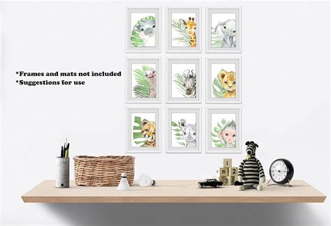 Buy Baby Safari Animals Wall Art Prints - Nursery Decor - Set of 9-5x7 ...