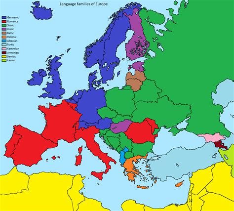 Language Map Of Europe