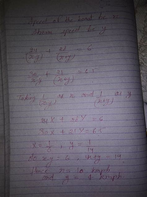 a Boat goes 24 km upstream and 28 km downstream in 6 hours it goes 30 ...