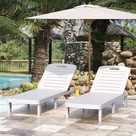 Set of 2 Patio Chaise Lounge, Outdoor Pool Lounge Chair for 2, Layout ...