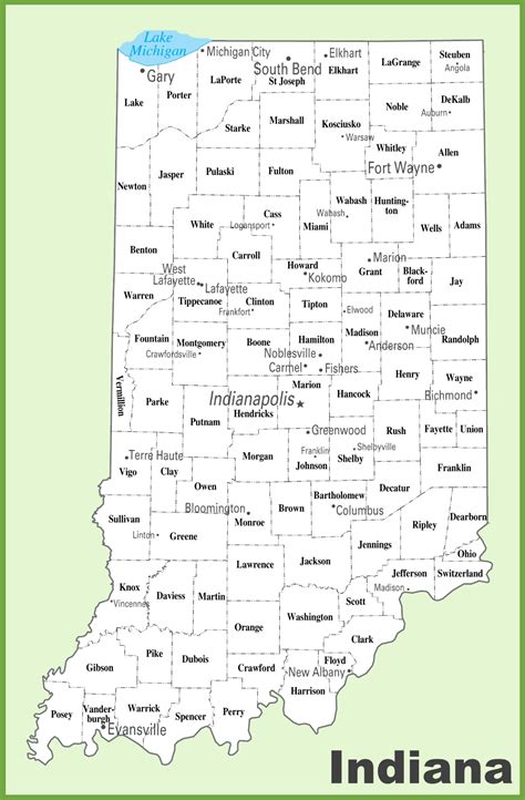 Indiana County Map Printable