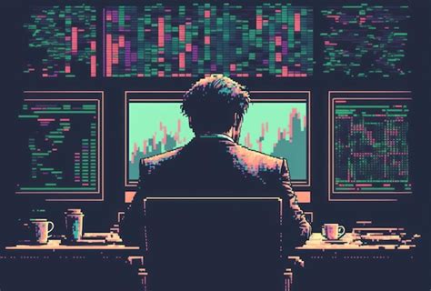 Businessman looking at computer monitors to trade stock financial ...