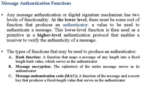 Image result for Examples of a Message Authentication Code