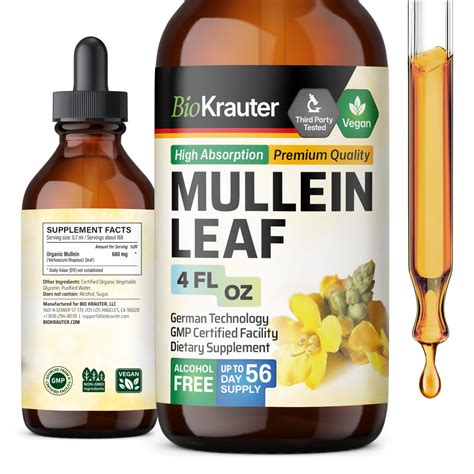 Snapklik.com : Mullein Drops For Lungs - Mullein Leaf Tincture - Lung Cleanse - Mullein Leaf ...