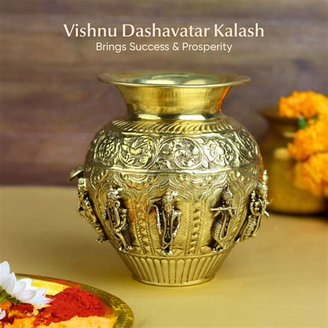 Vishnu Dashavatar Kalash – Ten Incarnations of Vishnu - Brass Antique ...
