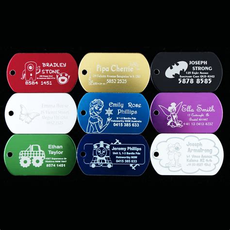 Childrens Kids School Name Bag Tag Luggage Bag Tag Personalised Metal ...