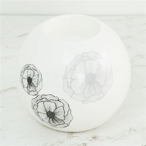 Buy Galaxy Floral Decal Porcelain T-Light Holder - White from Home ...