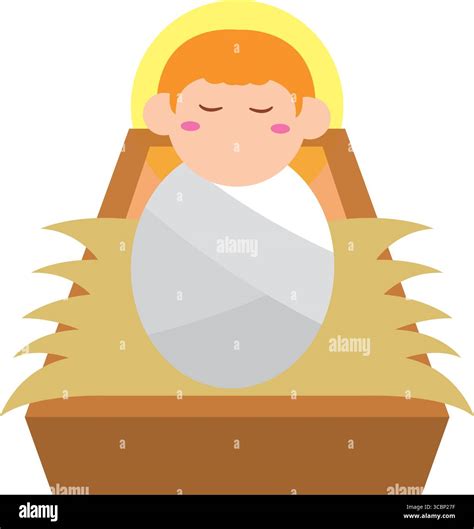 Baby Jesus in manger scene. Vector Stock Vector Image & Art - Alamy