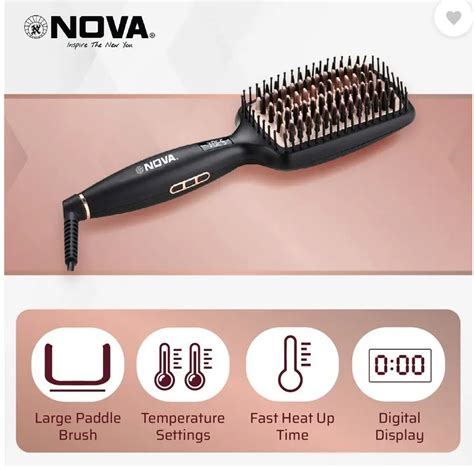 NOVA NHS 904 Heated Straightening Smoothing Brush Hair Straightener (B ...