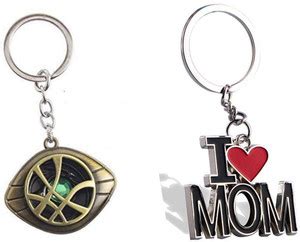 JAINSON MARTIN Combo of I Love Mom And Dr Strange Eye Key Chain Key ...
