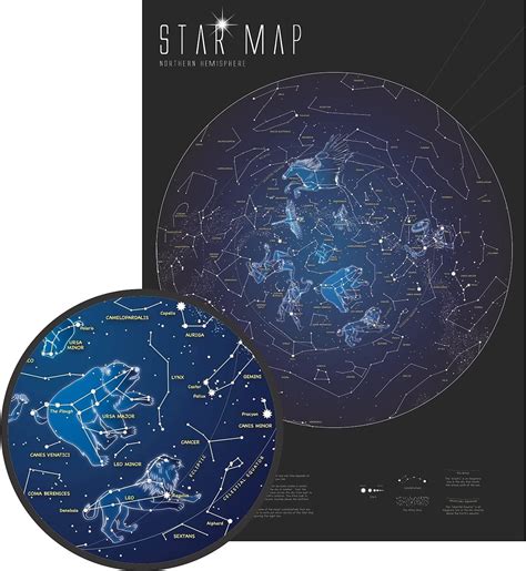 Maps International Waypoint Geographic Glow in The Dark Star Map, India ...