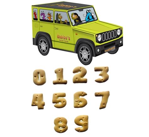 Buy Eggless Numbers Shaped Cookies in Green in Yellow Jimny SUV(2 Pk ...