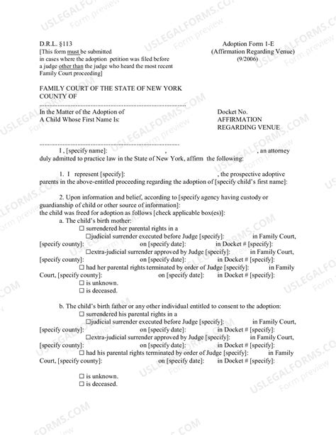 New York Affirmation Regarding Venue | US Legal Forms