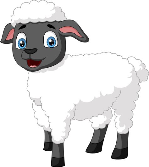 Cute happy sheep cartoon isolated on white background 9780589 Vector ...