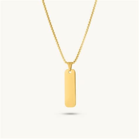 Bold ID Tag Pendant Necklace – PALMONAS