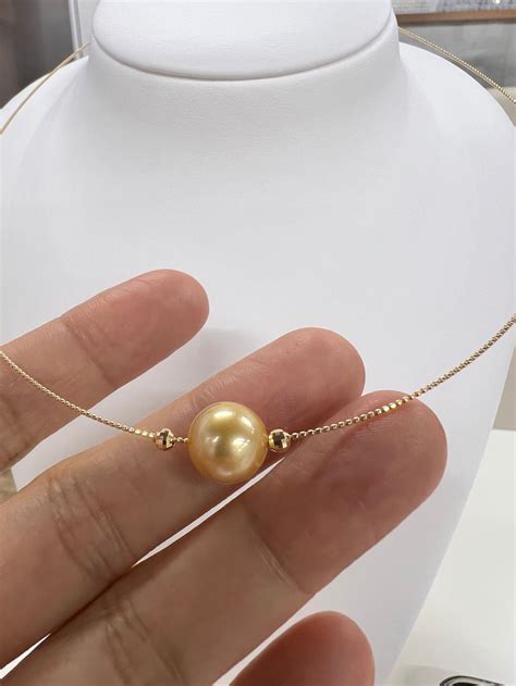 (接预定 2周到) 日本珠宝 18k软金单珠项链10-11mm – chuxinxiaopu