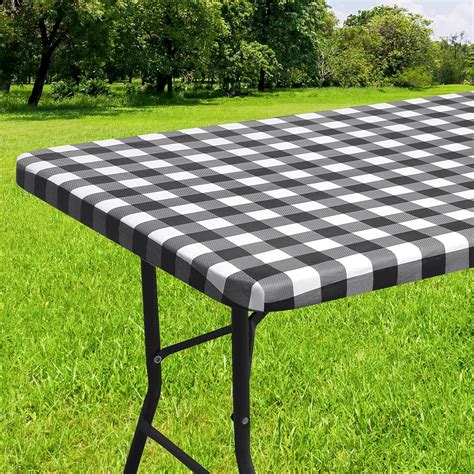 Amazon.com : smiry Rectangle Picnic Table Cloth, Elastic Waterproof ...