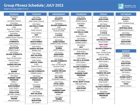 La Fitness Miller 137 Schedule – SGPB