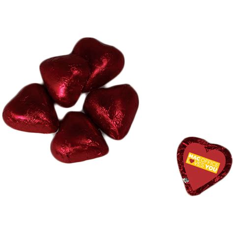 Imprinted Individually Wrapped Chocolate Hearts