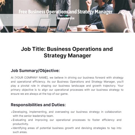 Free Business Operations and Strategy Manager Job Description Template ...