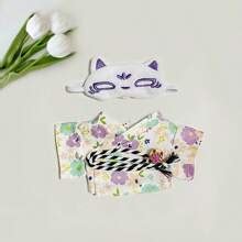 17 cm pluche poppenkleding, LBB-accessoire, bloemenshirt en korte broek ...