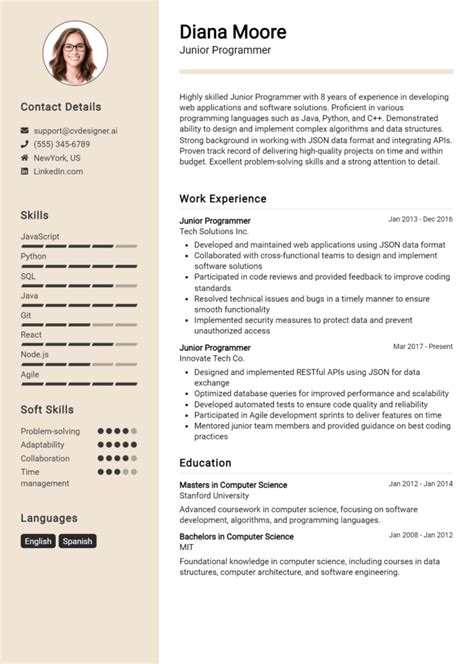 Computer Programmer Resume Examples 的图像结果