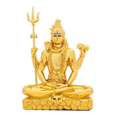 Lord Shiva Idol – Gold Layered Figurine – Mahadev Murti in Meditation