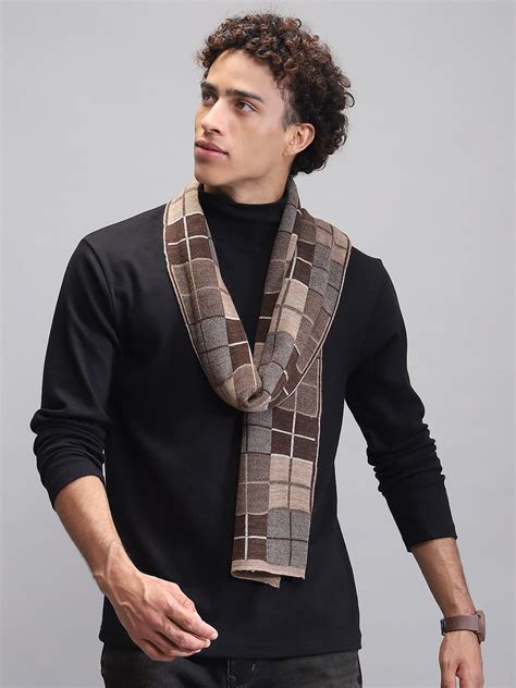 Buy Men Brown Self Design Muffler Online in India - Monte Carlo