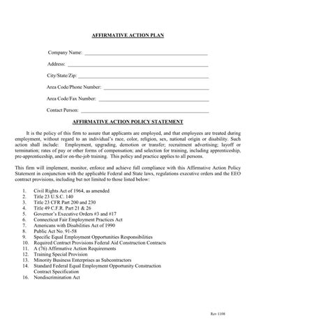 Affirmative Action Plan ≡ Fill Out Printable PDF Forms Online