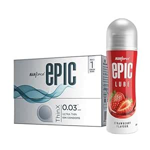 Buy Manforce Epic ThinX Condoms 10 Units with Epic Strawberry Lube| 0 ...