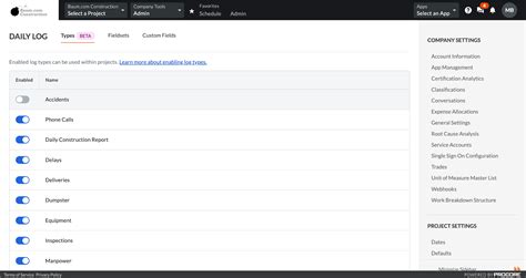 More Control in Daily Logs: Easily Disable Unused Log Types | Procore