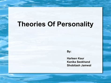 Theories of personality | PPT