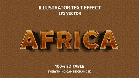 Africa editable text effect | Premium Vector