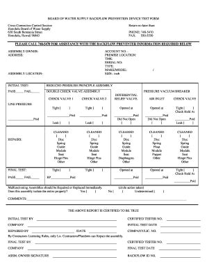 Fillable Online hbws Board of Water Supply Backflow Prevention Device ...