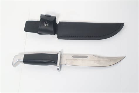 GORDON 6" Bowie Knife 58090 Fixed Blade Knife / Black Leather Sheath
