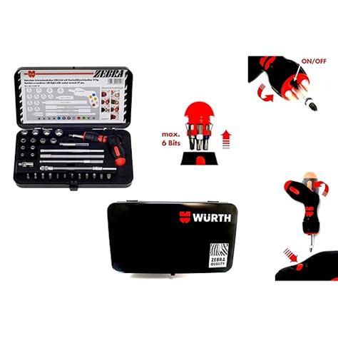 Buy Wurth Ratchet Screwdriver Assortment with Gun Handle, Black, 1 ...