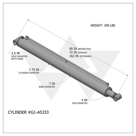 Galbreath™ Double Acting Lift Cylinder (7" X 4" X 72") | Wastebuilt.com