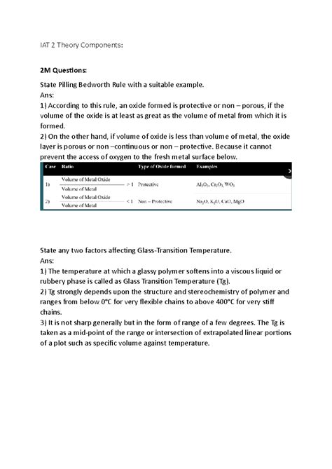 IAT 2 Chem Theory - IAT 2 Theory Components: 2M Questions: State ...