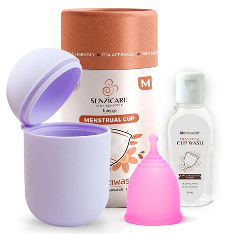 Senziwash Sterilizer Case & Truecup Reusable Menstrual Cup With Cupwash ...