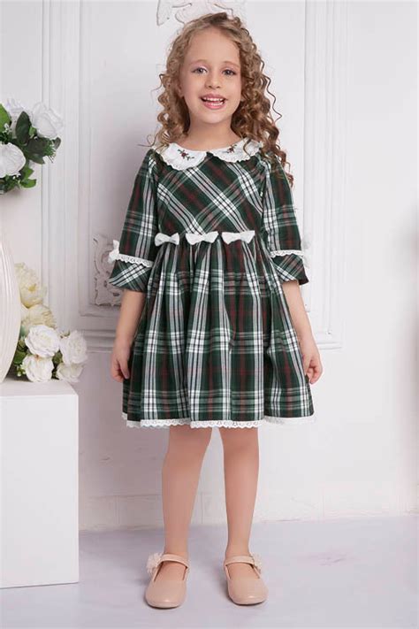 Soleilclo Hand Embroidered Tartan Cotton Dress – Okhaistore
