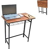 ANEXO Metal Folding Computer Work from Home Table for Laptop Study ...