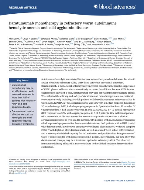 (PDF) Daratumumab monotherapy in refractory warm autoimmune hemolytic ...