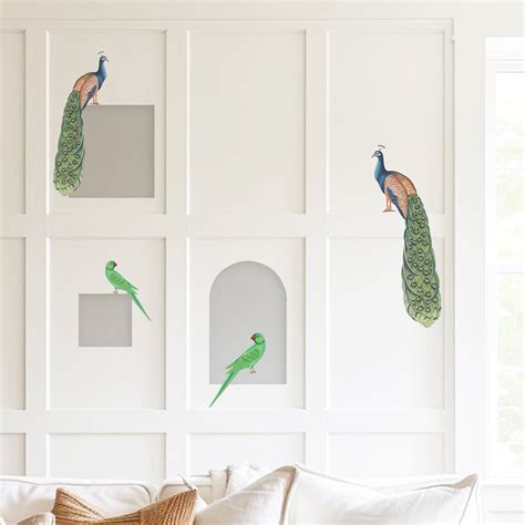 Set of 4 Self Adhesive Decals / Stickers - Peacock & Parrot – Trove ...