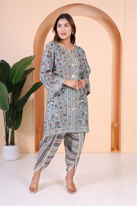 Aqua Printed Co-ord – Gagan Vohra