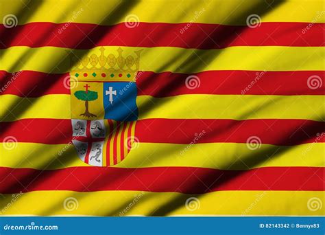 Flag of Aragon stock illustration. Illustration of aragon - 82143342