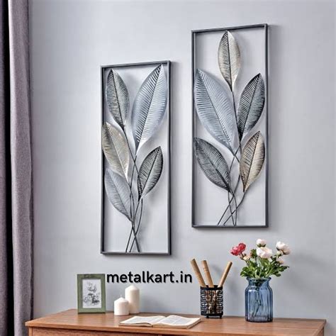 Set of 2 Metalkart vertically framed wall design (12 x 30 Inches Each ...