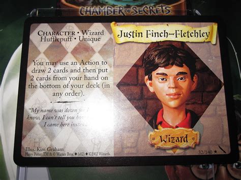 HARRY POTTER TCG CARD CHAMBER OF SECRETS JUSTIN FINCH-FLETCHLEY 32/140 ...