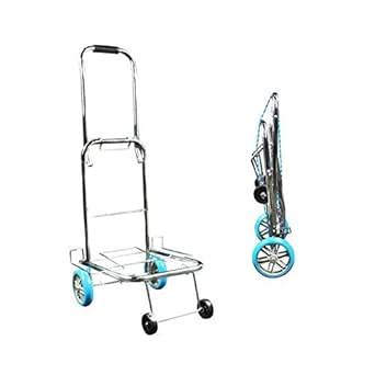 DR Mall Folding Luggage Cart Four 4 Wheel Stainless Steel Travel ...